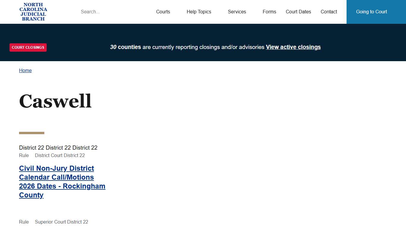 Caswell North Carolina Judicial Branch